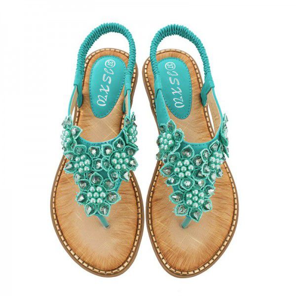 New Bohemian hand-made round head and toe sandals for women in 2019 summer
