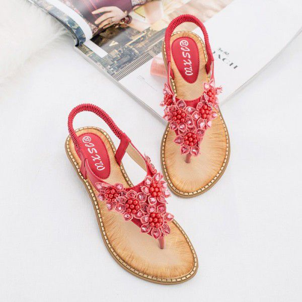 New Bohemian hand-made round head and toe sandals for women in 2019 summer
