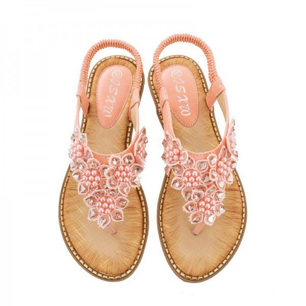 New Bohemian hand-made round head and toe sandals for women in 2019 summer
