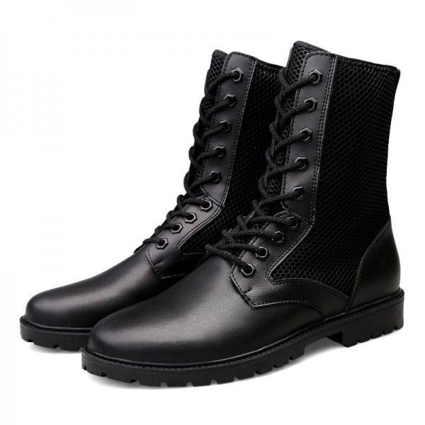 Men's Martin boots, men's British trend, men's boots, zippered mid length boots, vintage breathable leather boots, high top shoes, trendy 