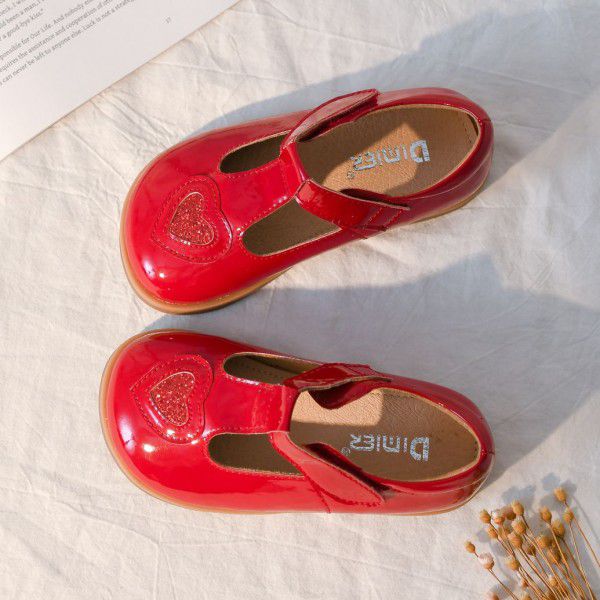 Children's shoes, autumn new children's single shoes, girls' love small leather shoes, Korean version princess shoes 