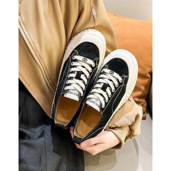 Autumn and Winter New Thick Sole Board Shoes Women's Casual Single Shoes Versatile Korean Version Elevated Cookie Shoes 