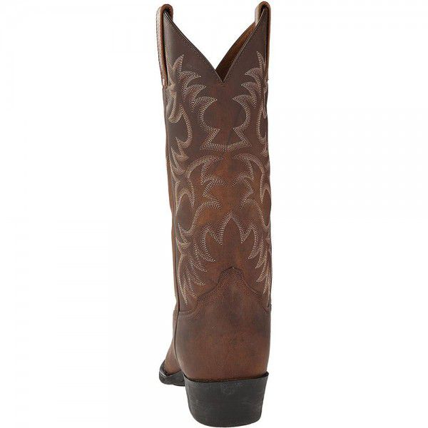 Embroidered high-heeled men's wooden root mid sleeve boots Western Cowboy boot Winter 