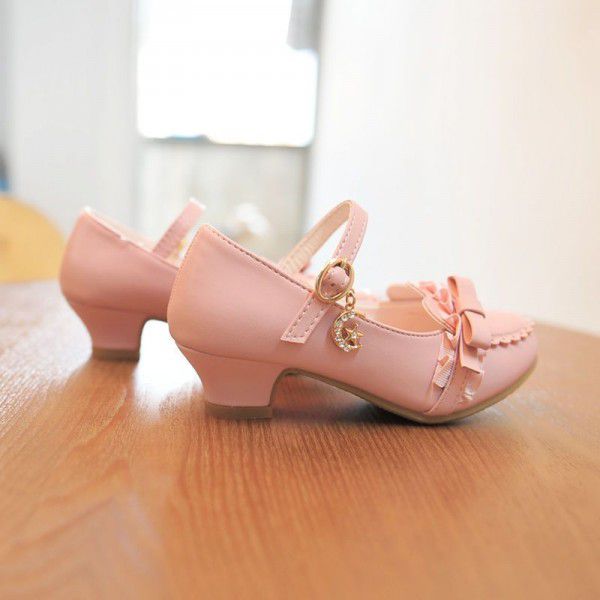 Children's high heels, new leather shoes, girls' single shoes 