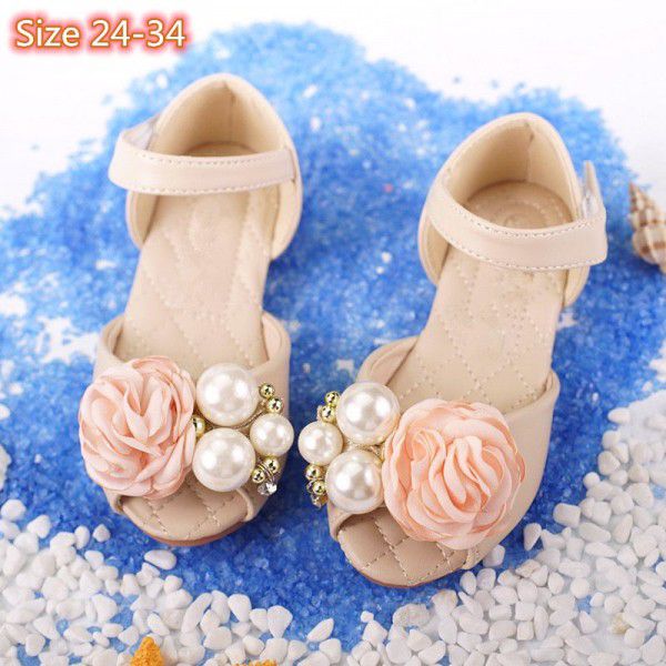 Girls' Princess Shoes Children's Leather Shoes Flower Dress Baby Shoes 