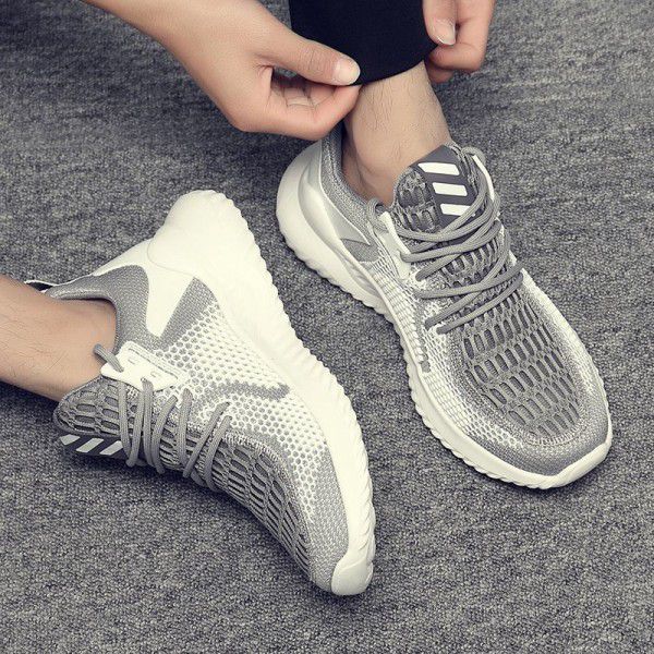 Mesh sports shoes for men, spring new soft sole lightweight running shoes for men, Korean version thick sole dad shoes for men 