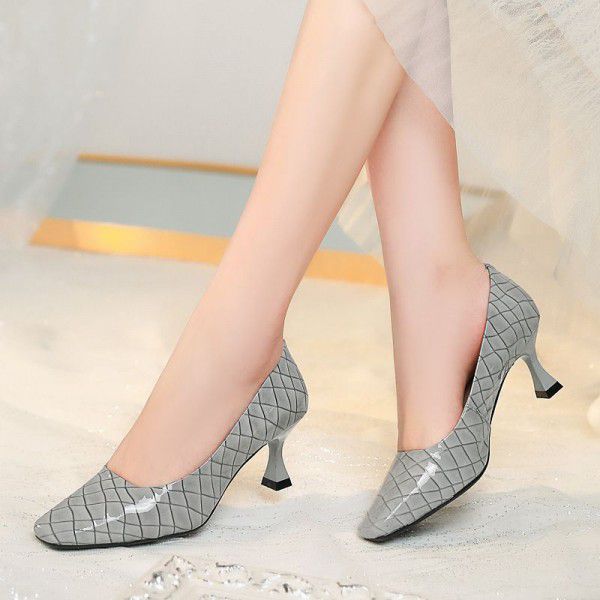 New Spring and Autumn Checker High Heels Sexy Thin...