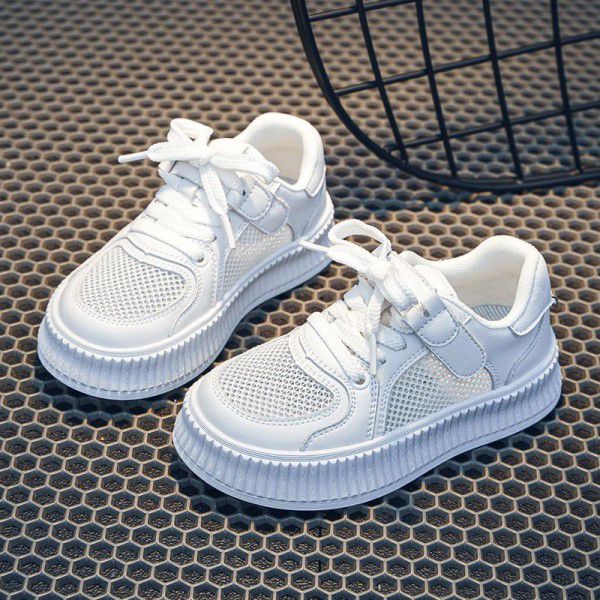 Children's Little White Shoes Spring/Summer New Children's Shoes Korean Edition Girls' Soft Sole Low Top Board Shoes Boys' Casual Shoes Mesh Shoes 