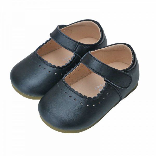 Girls' leather shoes retro style spring and autumn new children's princess shoes soft sole genuine leather baby girls' shoes single shoe 