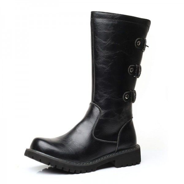 Autumn men's high boots, high riding boots, military boots, men's leather boots, zippered Martin boots 