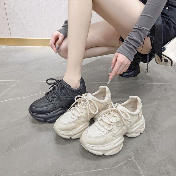 New internet celebrity sports casual shoes Korean version thick sole breathable running shoes 