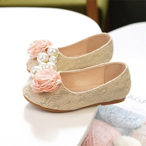 Girls' Princess Shoes Children's Leather Shoes Flower Dress Baby Shoes 