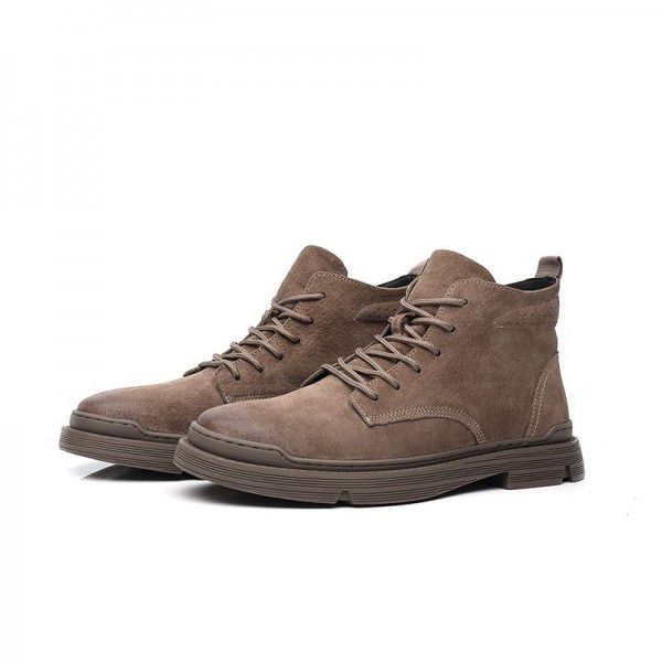 Men's Martin Boots, Men's Genuine Leather Boots, Casual Trend, High Help Work Wear Shoes, Single Boots, Spring New Men's Shoes 