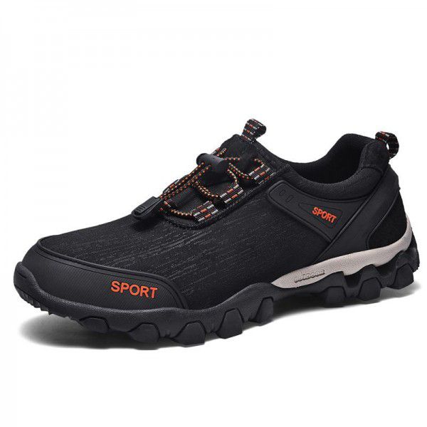 Workwear men's shoes, autumn new outdoor sports and leisure shoes, leather shoes, men's waterproof and anti slip hiking shoes, wear-resistant travel shoes 