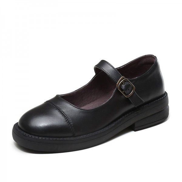 Four Seasons Single Shoes Mary Jane Single Shoes Genuine Leather Lolita College Fengri Department JK Uniform Women's Shoes 