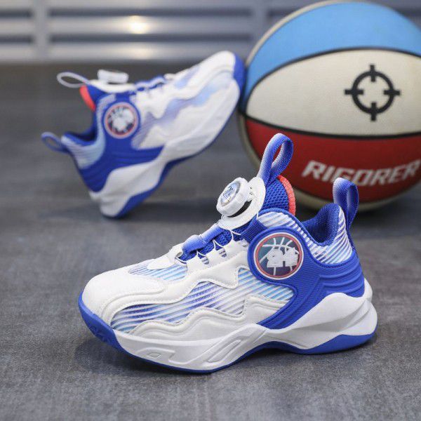 Boys' shoes Magic buckle basketball shoes Sports s...